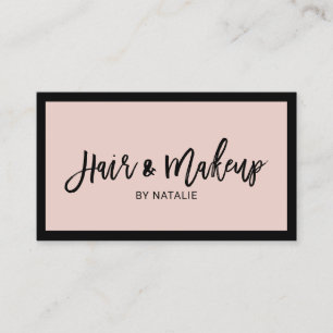 Minimale haar Stylist Makeup Artist Blush Pink Visitekaartje