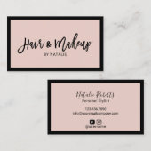 Minimale haar Stylist Makeup Artist Blush Pink Visitekaartje (Voorkant / Achterkant)