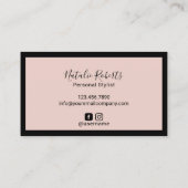 Minimale haar Stylist Makeup Artist Blush Pink Visitekaartje (Achterkant)