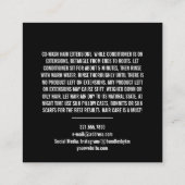 Minimale Haarstylist Wig Bundle Maintenance Card Vierkante Visitekaartje (Achterkant)