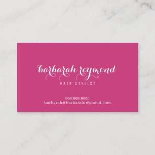 Minimale haarstyliste (aangepaste beroep) fuchsia visitekaartje