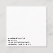 Minimale Hallo in handschrift Script Black op Crea Vierkante Visitekaartje (Achterkant)