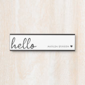 Minimale Hallo | Moderne reinigen hart, eenvoudig  Deurbordje (Voorkant)