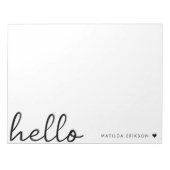 Minimale Hallo | Moderne reinigen hart, eenvoudig  Notitieblok (Voorkant)