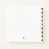 Minimale Hallo | Moderne reinigen hart, eenvoudig  Notitieboek (Achterkant)