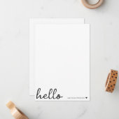 Minimale Hallo | Moderne reinigen hart, eenvoudig  Notitiekaartje (Voorkant / Achterkant in situ)