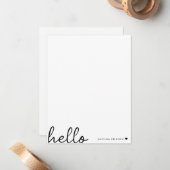 Minimale Hallo | Moderne reinigen hart, eenvoudig  Notitiekaartje (Voorkant / Achterkant in situ)