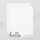 Minimale Hallo | Moderne reinigen hart, eenvoudig  Notitiekaartje (Voorkant / Achterkant)