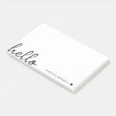 Minimale Hallo | Moderne reinigen hart, eenvoudig Post-it® Notes (Schuin)