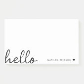 Minimale Hallo | Moderne reinigen hart, eenvoudig Post-it® Notes (Voorkant)