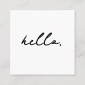 Minimale Hallo Nice om u te ontmoeten QR-code en - Vierkante Visitekaartje (Voorkant)