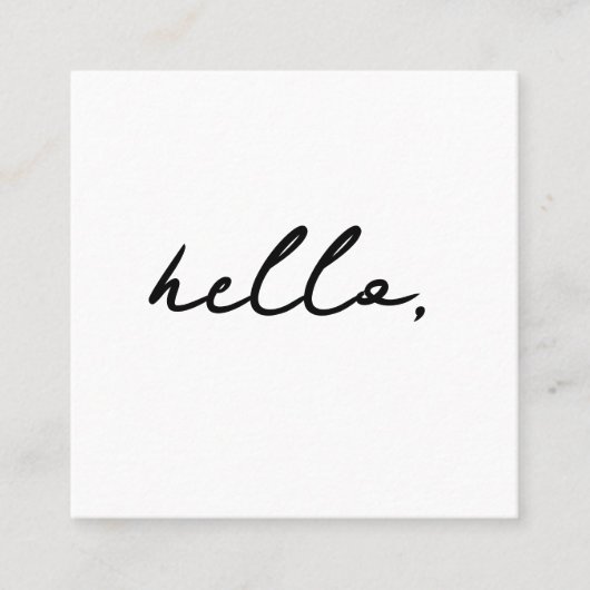 Minimale Hallo Nice om u te ontmoeten QR-code en - Vierkante Visitekaartje (Voorkant)