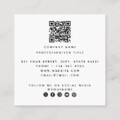 Minimale Hallo QR Code Social Media Icons Vierkante Visitekaartje (Achterkant)