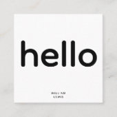 Minimale Hallo QR Code Social Media Icons Vierkante Visitekaartje (Voorkant)