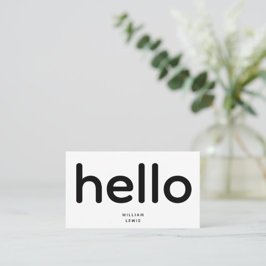 Minimale Hallo QR-code sociale mediapictogrammen Visitekaartje (Staand voorkant)