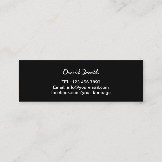 Minimale HALLO Script Professional Mini Visitekaartje (Achterkant)