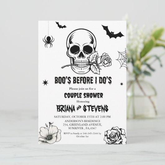 Minimale Halloween Boos voordat ik doe paar douche Kaart (Staand voorkant)