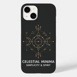 Minimale Halve Maan & Zon Lijnkunst | Boho Stijl Case-Mate iPhone 14 Hoesje