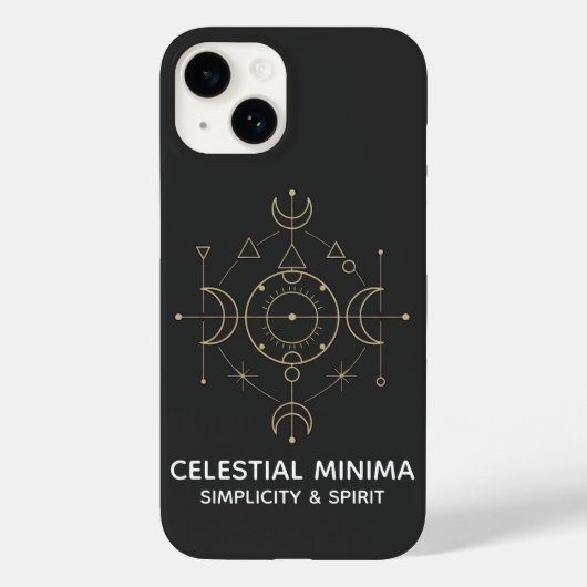 Minimale Halve Maan & Zon Lijnkunst | Boho Stijl Case-Mate iPhone Case (Achterkant)