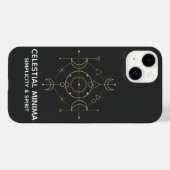 Minimale Halve Maan & Zon Lijnkunst | Boho Stijl Case-Mate iPhone Case (Achterkant (horizontaal))