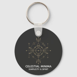 Minimale Halve Maan & Zon Lijnkunst | Boho Stijl Sleutelhanger