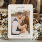 Minimale Hand Geletterde Fotobruiloft Save The Date