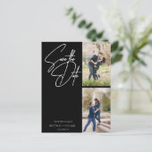 Minimale Hand Geletterde Fotocollage Zwart Briefkaart (Staand voorkant)