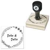 Minimale Hand getrokken bloemenbruiloft Bewaar de  Rubberstempel (Gestempeld)