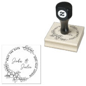 Minimale Hand getrokken bloemenbruiloft Save the D Rubberstempel (Gestempeld)