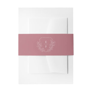 Minimale Hand Getrokken Kersenbloesem Monogram Kam Uitnodigingen Wikkel