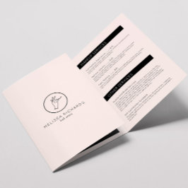 Minimale handbediende en roze laserbrochure drieluik kaart