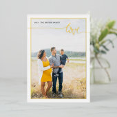 Minimale handdruk vastgezet folie feestdagenkaart (Staand Voorkant)