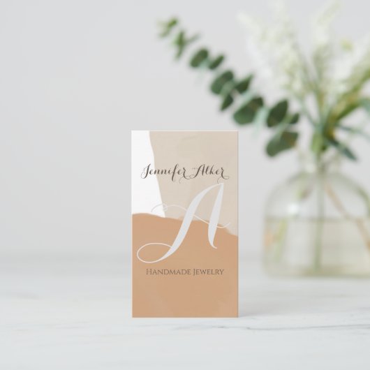 Minimale handgemaakte juwelen Pampas Boho Zand Ver Visitekaartje (Staand voorkant)