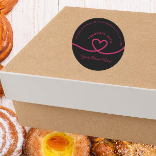 Minimale handgemaakte liefdeshart gepersonaliseerd ronde sticker