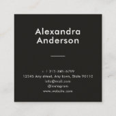 Minimale handgemaakte naam en bloemige waterlelie  vierkante visitekaartje (Achterkant)