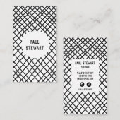 Minimale handgemaakte raster zwart-wit visitekaartje (Voorkant / Achterkant)