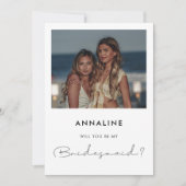 Minimale handgeschreven Bridesmaid-voorstelkaart Kaart (Voorkant)