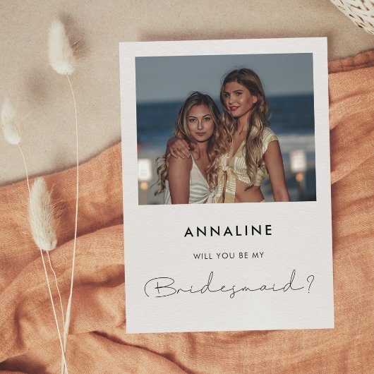 Minimale handgeschreven Bridesmaid-voorstelkaart Kaart