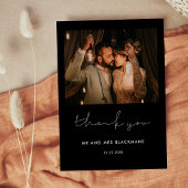 Minimale handgeschreven bruiloft Dank u foto Briefkaart