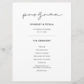 Minimale handgeschreven bruiloft programmakaart (Voorkant)