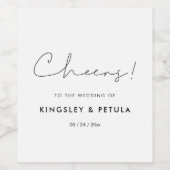 Minimale handgeschreven bruiloft wijn etiket (Enkel label)