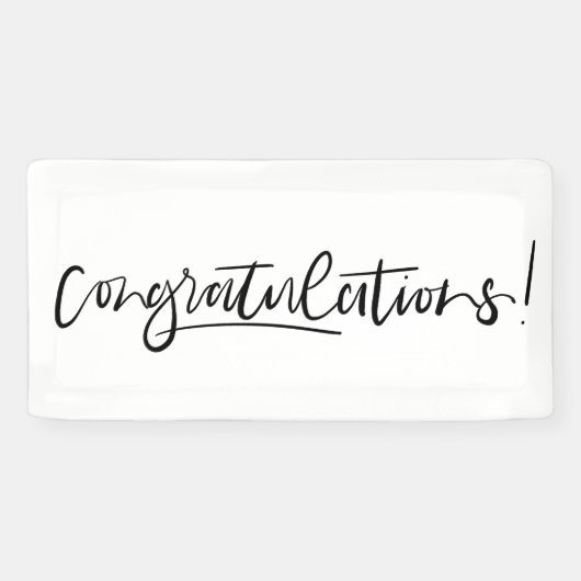 Minimale handgeschreven felicitaties banner (Horizontaal)