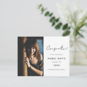 Minimale handgeschreven foto van Gefeliciteerd Briefkaart (Staand voorkant)