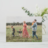 Minimale handgeschreven foto van Liefde en Lichte  Feestdagenkaart (Staand voorkant)