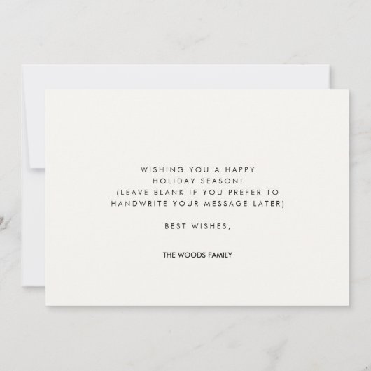 Minimale handgeschreven foto van Liefde en Lichte  Feestdagenkaart (Achterkant)