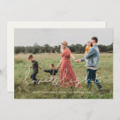 Minimale handgeschreven foto van Liefde en Lichte  Feestdagenkaart (Voorkant / Achterkant)