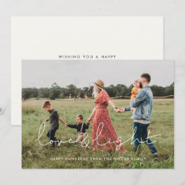 Minimale handgeschreven foto van Liefde en Lichte  Feestdagenkaart