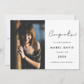 Minimale handgeschreven gefeliciteerde fotokaart aankondiging (Voorkant)