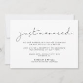 Minimale handgeschreven Gewoon gehuwde aankondigin Kaart (Voorkant)