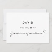 Minimale handgeschreven groomsman-ontwerpkaart kaart (Voorkant)